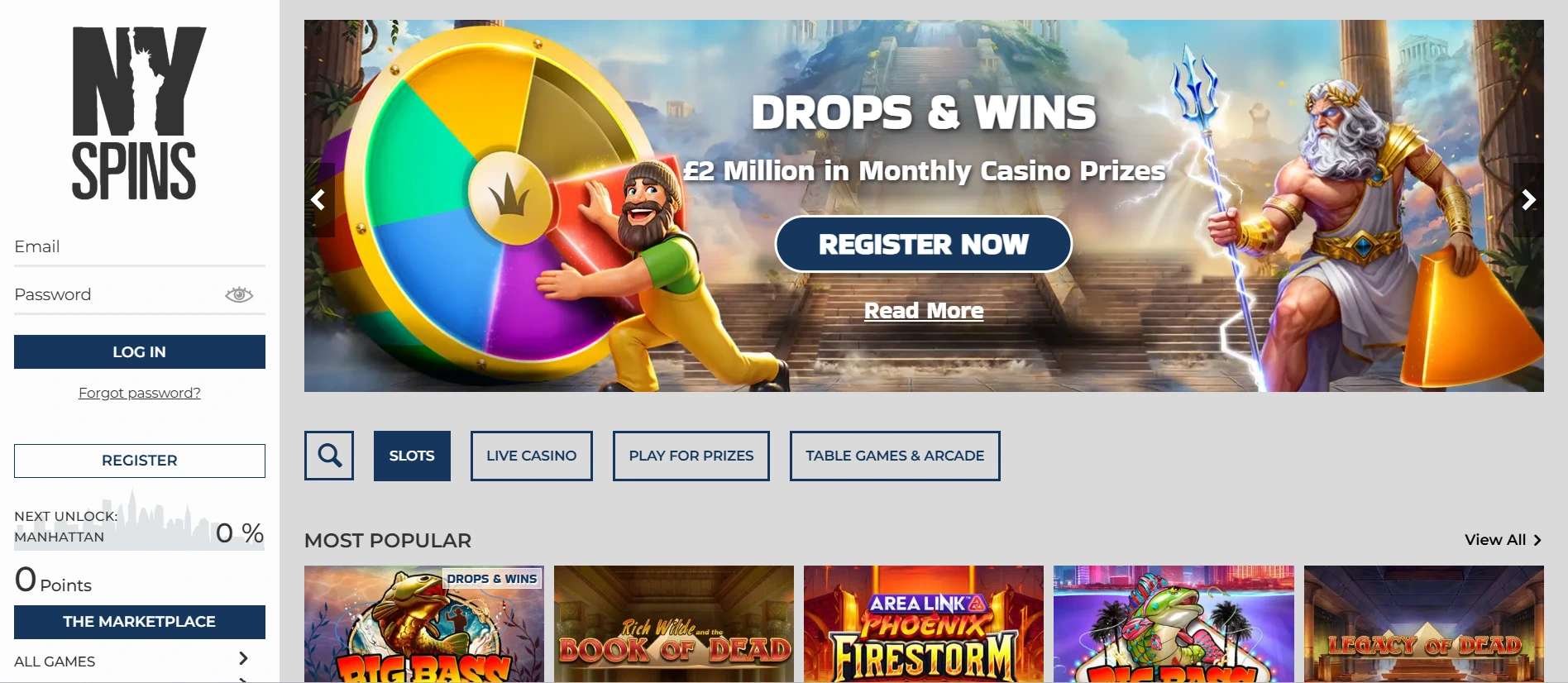 NY Spins online fogadás