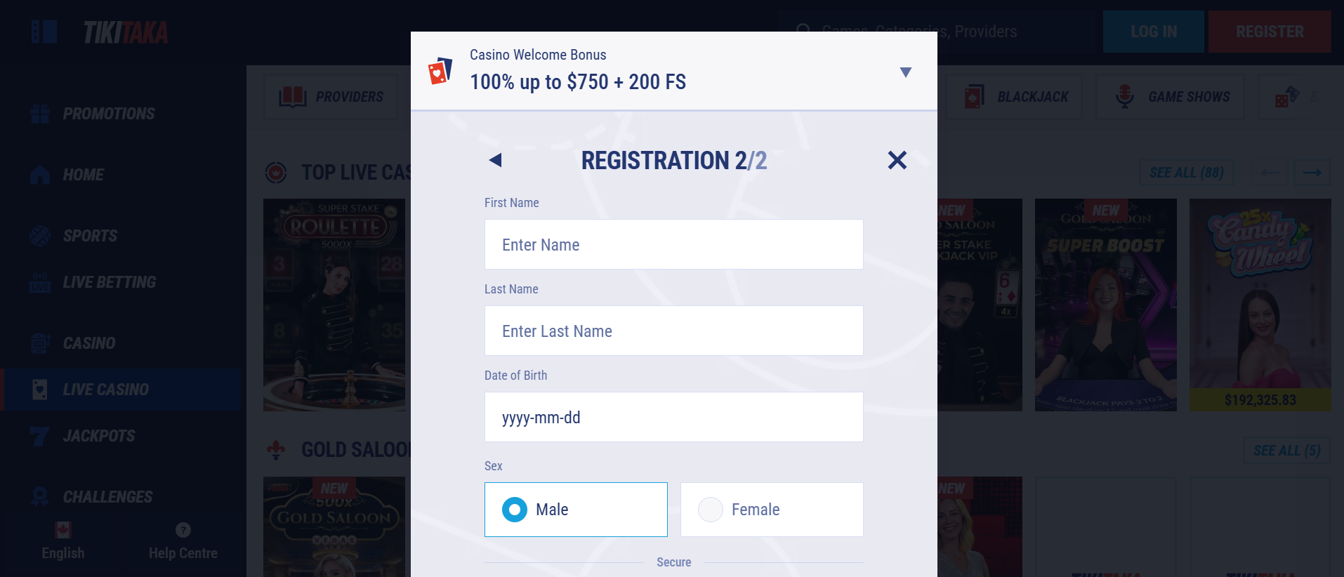 TikiTaka online kaszinó